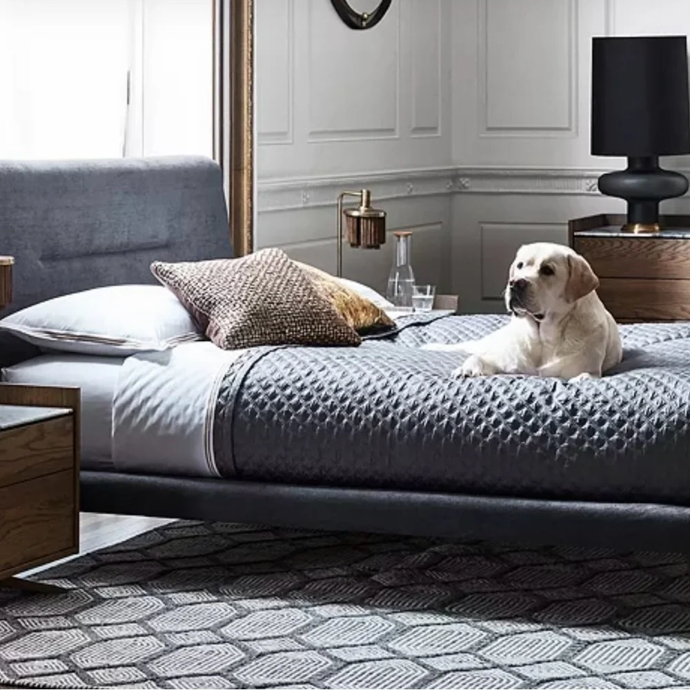 Hudson Park Collection Luxurious Gray Queen Coverlet